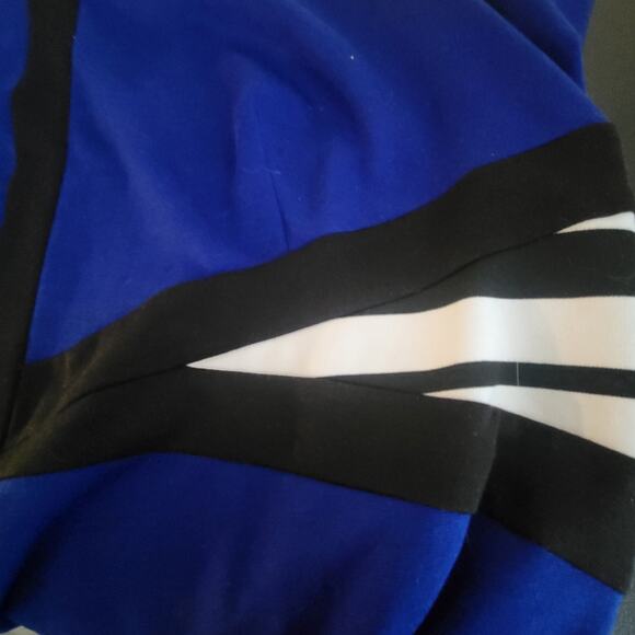 Catherines Plus 4x Dress Blue Black White Sleeveless Professional Knee Length - Picture 8 of 10